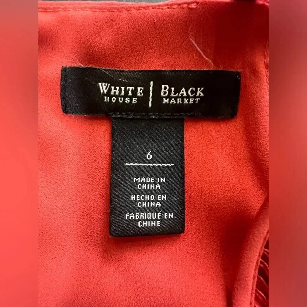 White House Black Market maxi coral size 6 lined dress polyester wedding evening - Picture 9 of 9